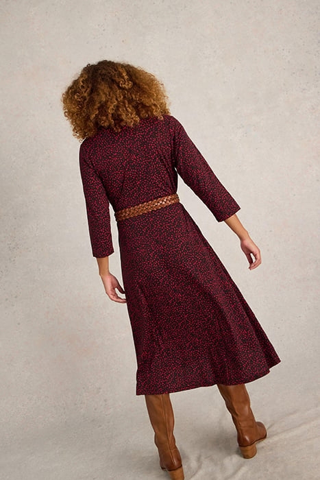 RUA JERSEY SHIRT DRESS PINK PRINT 2