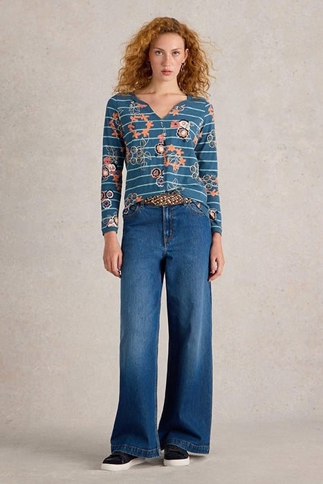 NELLY LS TEE BLUE PRINT 1