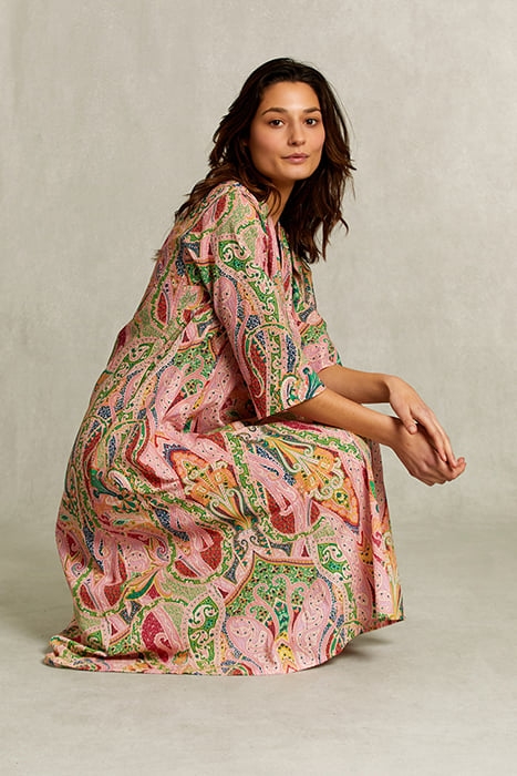 MULTI PAISLEY V-NECK DRESS MULTI 2