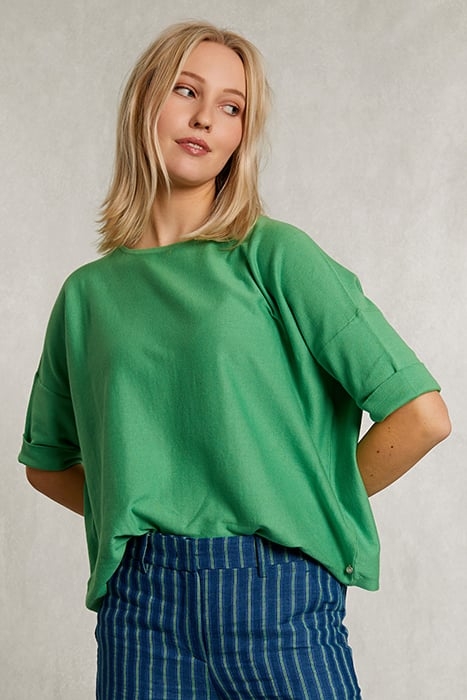 GREEN SWEATER AJOUR ON BACK GREEN 1