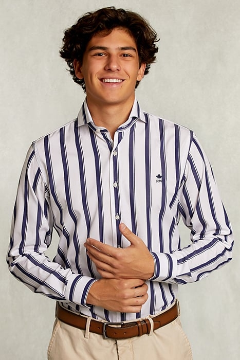 CUSTOM FIT STRIPED SHIRT BLUE/WHITE BLUE 1
