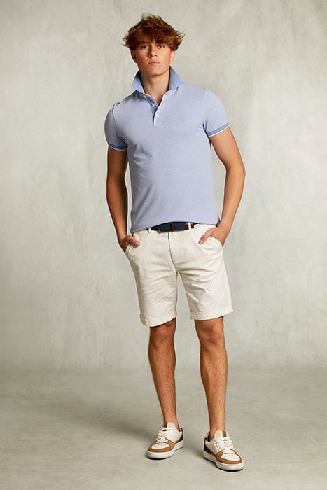 CUSTOM FIT COTTON POLO BLUE GIN MIX BLUE 3