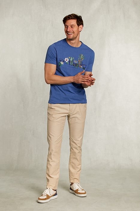 NORMAL FIT BASIC T-SHIRT WALLSTREET MEL BLUE 3