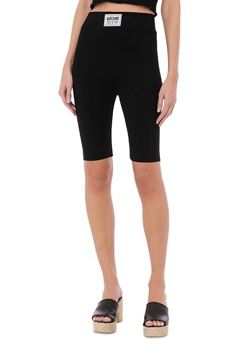 LOGO PATCH KNITTED CYCLING SHORTS BLACK 1