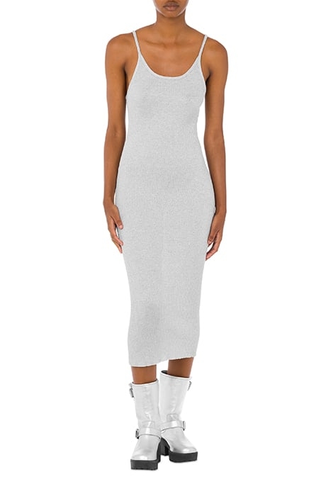 LUREX COTTON KNIT DRESS SILVER 1