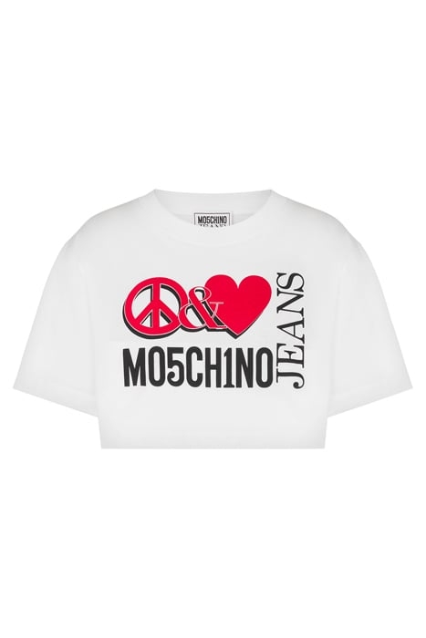 CROPPED PEACE & LOVE LOGO T-SHIRT WHITE 3