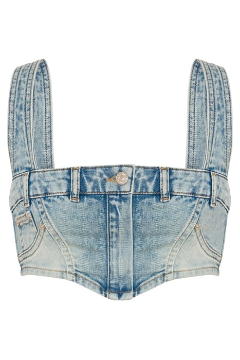 STRETCH DENIM CROP TOP BLUE 3
