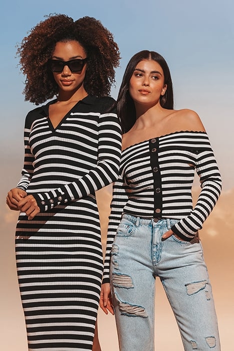 BAYTOWN BUTTON TOP STAR WHITE/BLACK 4