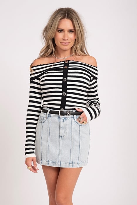 BAYTOWN BUTTON TOP STAR WHITE/BLACK 1