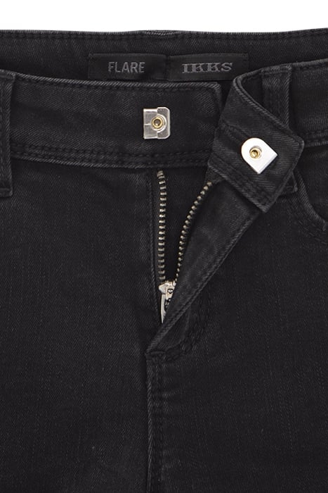 GIRLS’ BLACK FLARED JEANS WITH PAISLEY PRINT BOW 6