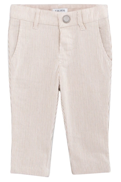 BABY BOYS’ BEIGE STRIPED OCCASIONWEAR TROUSERS WITH STRAPS 3