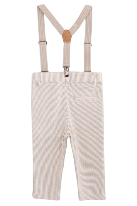 BABY BOYS’ BEIGE STRIPED OCCASIONWEAR TROUSERS WITH STRAPS 2