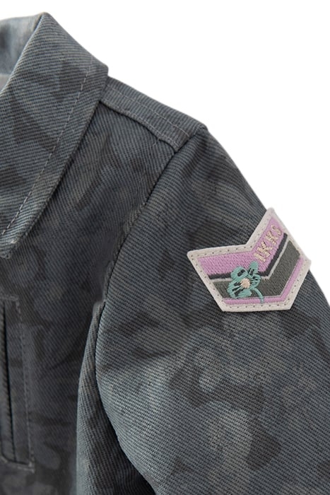 BABY GIRLS’ KHAKI DENIM SAFARI JACKET, XL FLOWERS 4