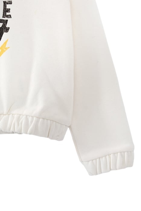 GIRLS’ ECRU HOODIE WITH ROCK DRAWINGS AND SLOGAN 4