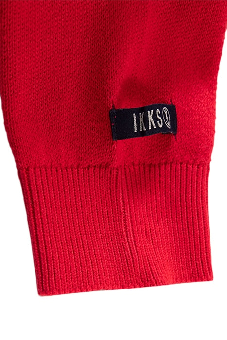 BOYS' RED KNIT STRIPED SWEATER 5