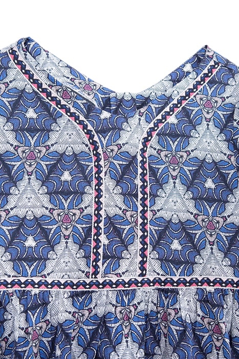 GIRLS' WHITE DRESS WITH GRAPHIC WAX PRINT 3