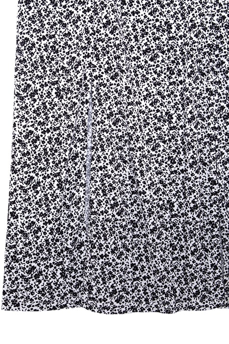 GIRLS' OFF-WHITE LONG DRESS WITH BLACK FLOWER PRINT 5