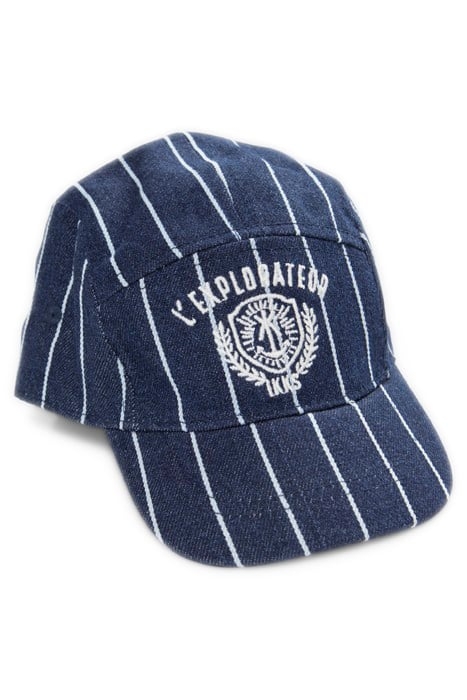 BOYS’ NAVY CAP WITH WHITE STRIPES AND EMBROIDERY 6