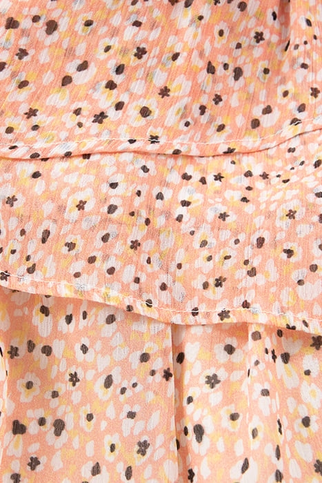 GIRLS' PEACH SHORT SKIRT WITH FLOWER TACHIST PRINT 6