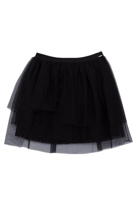 GIRLS' BLACK ASYMMETRICAL TULLE SKIRT 1