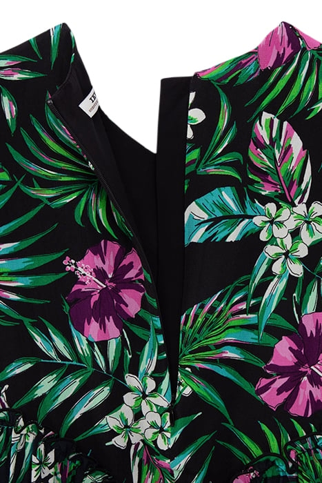 GIRLS’ BLACK DRESS WITH TROPICAL PRINT 4