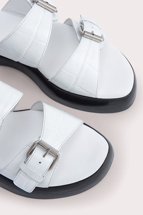 WYATT WHITE MAXI CROCO AND NAPPA LEATHER WHITE 4