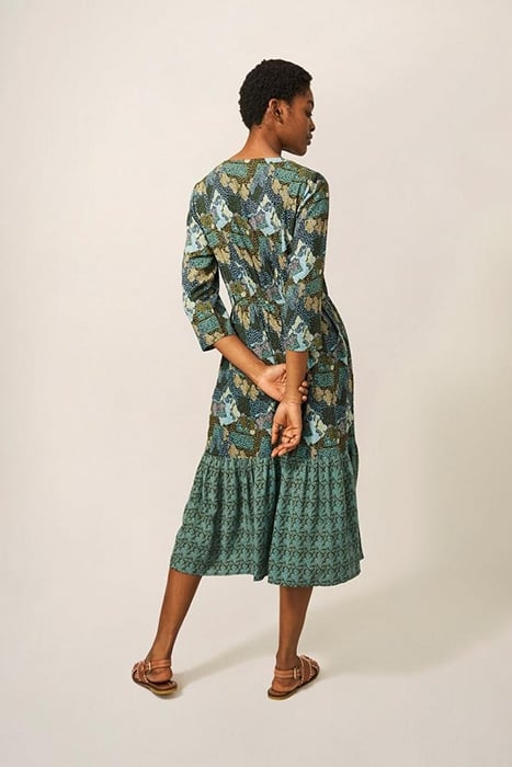 NORAH MIDI DRESS GREEN MULTI 3