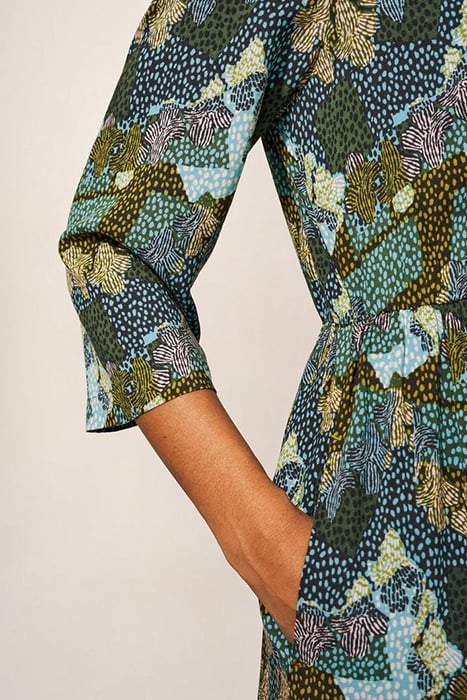 NORAH MIDI DRESS GREEN MULTI 4