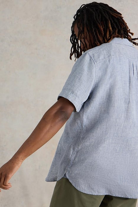 PEMBROKE SS LINEN SHIRT CHAMBRAY BLUE 4