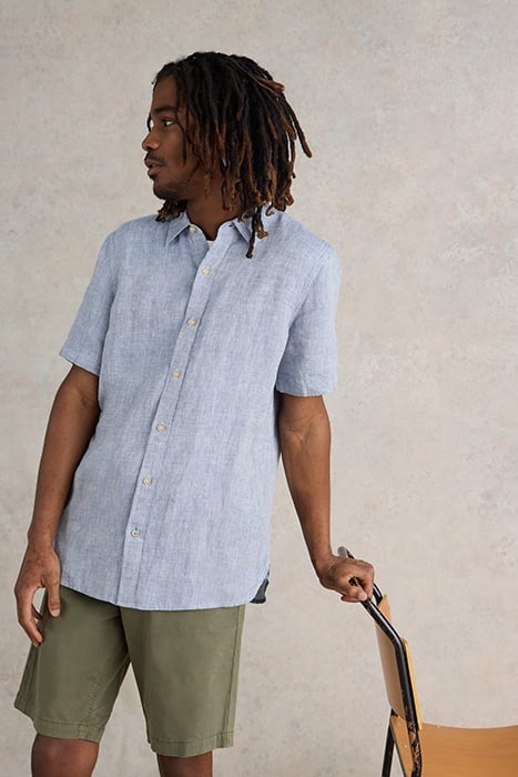 PEMBROKE SS LINEN SHIRT CHAMBRAY BLUE 1