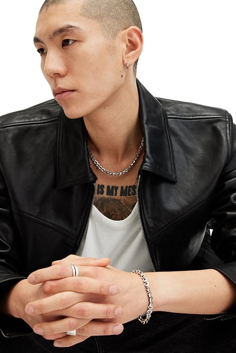 HEX CHAIN NECKLACE WARM SILVER 2