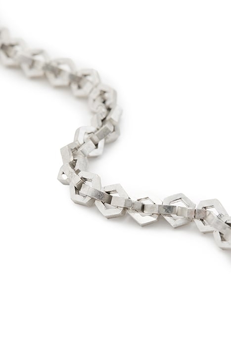 HEX CHAIN NECKLACE WARM SILVER 4