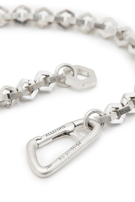 HEX CHAIN NECKLACE WARM SILVER 5