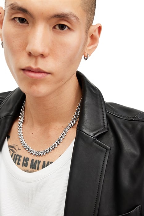 ALRO CURB NECKLACE WARM SILVER 2