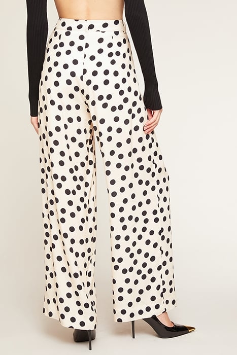 WIDE POLKA DOT SATIN TROUSERS NATURAL 2