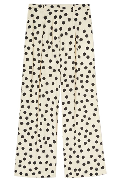 WIDE POLKA DOT SATIN TROUSERS NATURAL 4