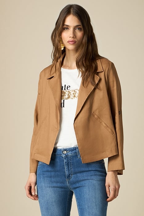 SHORT LINEN BLEND JACKET NATURAL 1