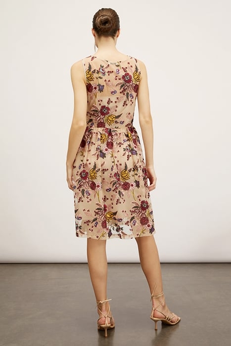 SHORT EMBROIDERED TULLE DRESS RED 2