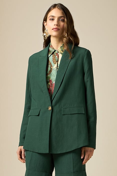 LINEN BLEND BLAZER GREEN 1