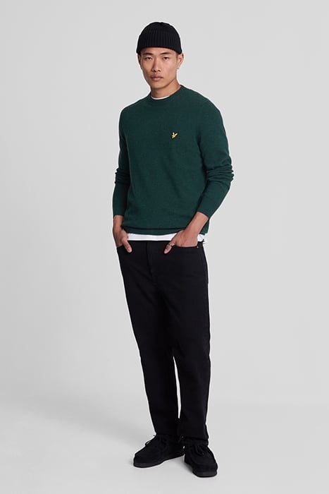 LAMBSWOOL BLEND CREW NECK JUMPER ARGYLE TEAL MARL 3