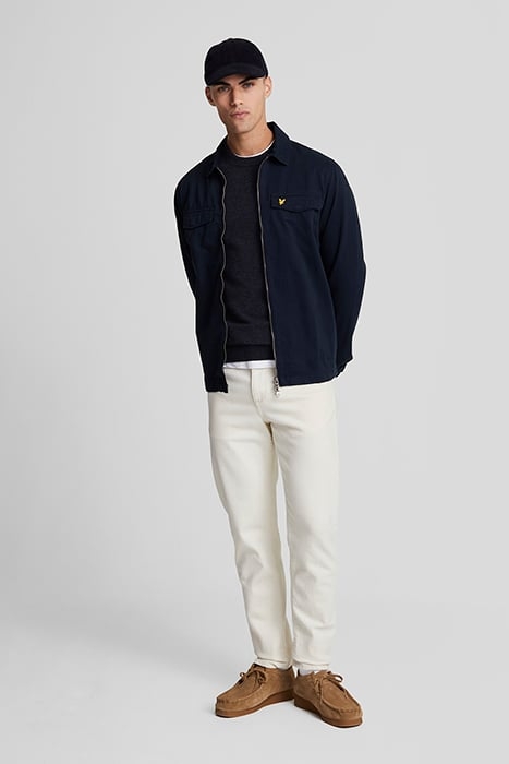 LAMBSWOOL BLEND CREW NECK JUMPER DARK NAVY MARL 3