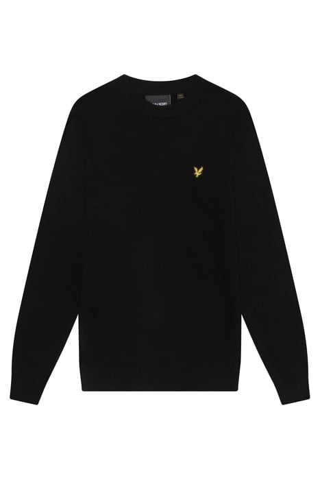 LAMBSWOOL BLEND CREW NECK JUMPER JET BLACK MARL 4