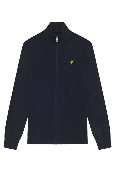 LAMBSWOOL BLEND ZIP THROUGH CARDIGAN DARK NAVY MARL 3