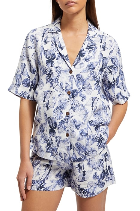 CAMP SHIRT IN LINEN SHELL BATIK BLUE 1