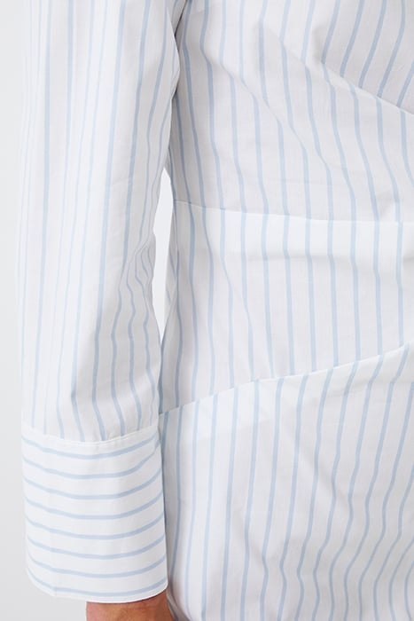 ISABELLE STRIPED POPLING DRESS LINEN WHITE/CASHMERE 4