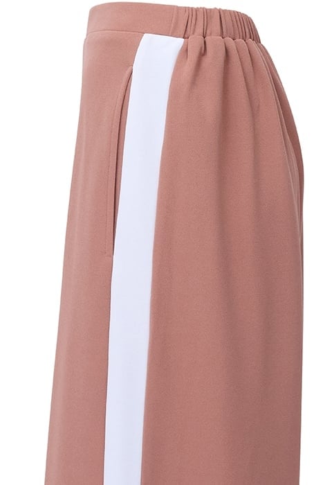CREPE WIDE LEG STRIPE MOCHA MOOSE/SUM WHT 3