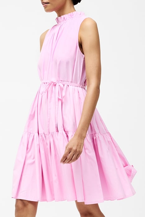 TIERED POPLIN MINI DRESS STRAWBERRY SHAKE 3