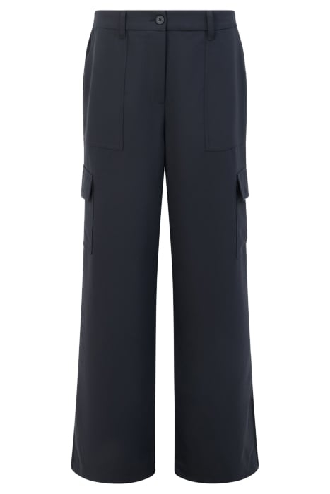 DRAPEY WIDE LEG COMBAT TROUSERS BLACK 1