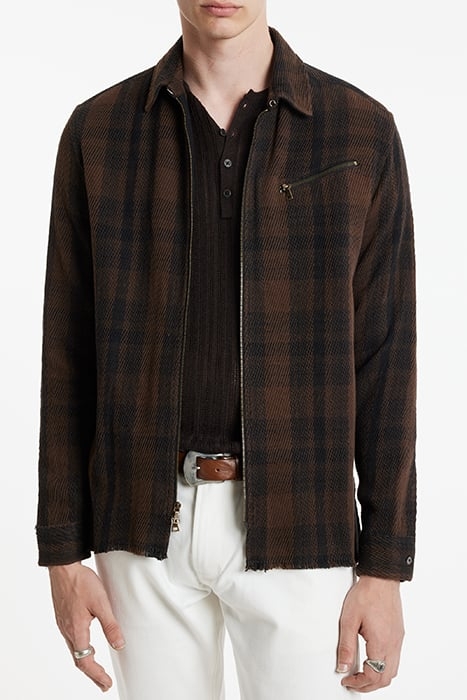 LS ROBBINS YARN DYE SPORT DARK BROWN 1