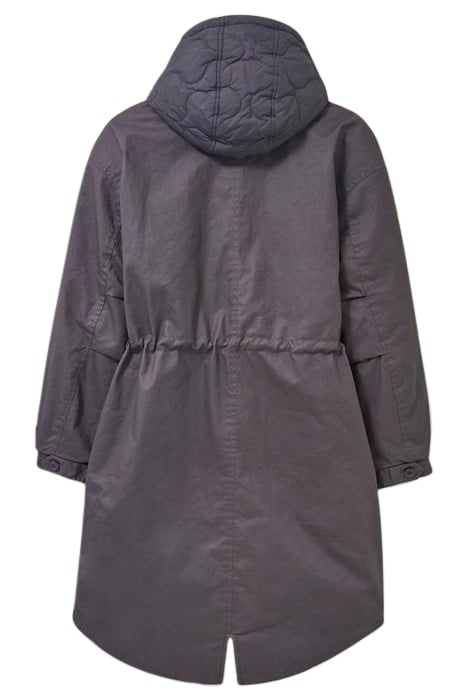 RILEY COATED COTTON PARKA CHARCOAL GREY 2
